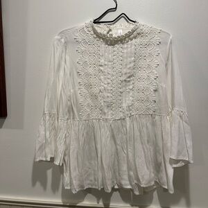 Xhilaration White Lace Detail Blouse